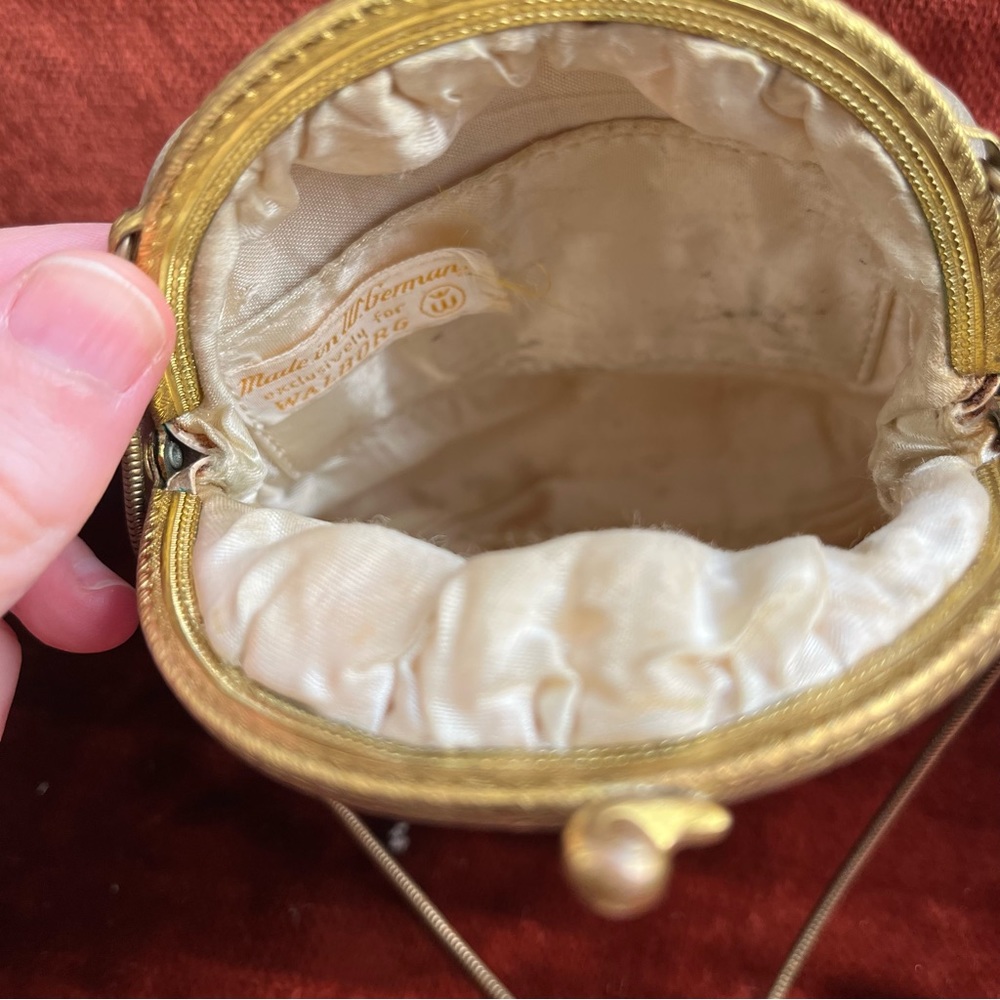 antique walborg silver leather kiss lock bag - Picture 11 of 11